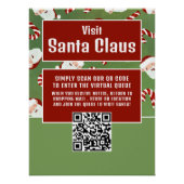 Santa Snoep, Bezoek Santa, QR Code Queue Perfect Poster (Voorkant)