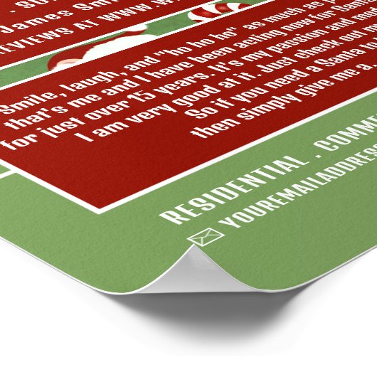 Santa Snoep, Santa Claus Entertainer Adverteren Poster (Hoek)