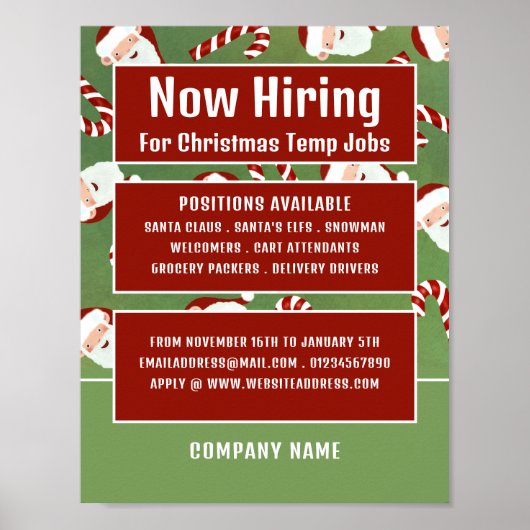 Santa Snoep, Seizoensgebonden Recruitment Adverter Poster (Voorkant)