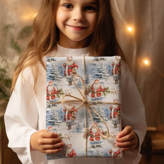 Santa Snow Cadeaupapier