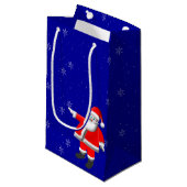 Santa Snow Gift Bag Klein Cadeauzakje (Voorkant Gekanteld)