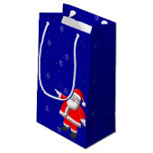 Santa Snow Gift Bag Klein Cadeauzakje (Achterkant Gekanteld)