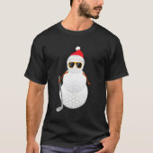Santa Snow Golf Ball Golfer T-shirt (Voorkant)