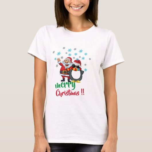 santa snow - kerst - grappige hemdontwerpen vrouwe t-shirt (Voorkant)