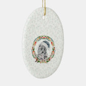 Santa Snow Leopard Keramisch Ornament (Rechts)