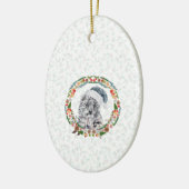 Santa Snow Leopard Keramisch Ornament (Links)