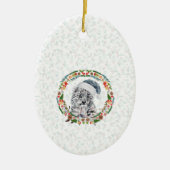 Santa Snow Leopard Keramisch Ornament (Voorkant)