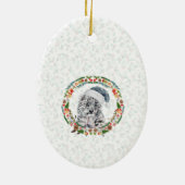 Santa Snow Leopard Keramisch Ornament (Achterkant)