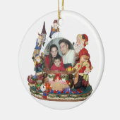 Santa Snow wereldbol foto-ornament Keramisch Ornament (Links)