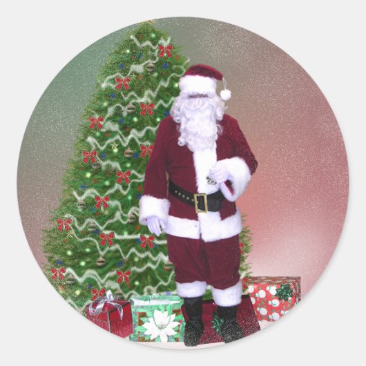 Santa Snow Wereldbol Sticker (Voorkant)