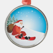 Santa Snowboard Premium Ornament (Voorkant)