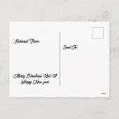 Santa snowboarden Psychedelische kleuren Feestdagenkaart (Achterkant)