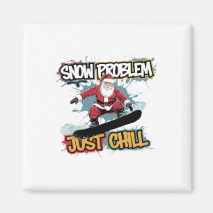 Santa Snowboarding Graphic T-shirt Bold Streetwear Magneet