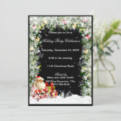 Santa Snowflake-kerstfeestuitnodiging Kaart (Staand voorkant)