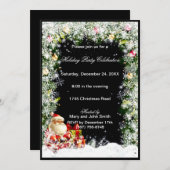 Santa Snowflake-kerstfeestuitnodiging Kaart (Voorkant / Achterkant)