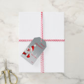 Santa Snowflake minimalistische rode letter Gift L Cadeaulabel (Met Touw)