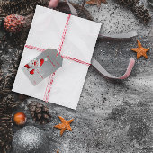 Santa Snowflake minimalistische rode letter Gift L Cadeaulabel