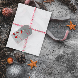Santa Snowflake minimalistische rode letter Gift L Cadeaulabel