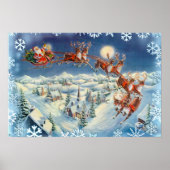 SANTA SNOWFLAKES & SLEIGH by SHARON SHARPE Poster (Voorkant)
