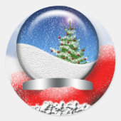 Santa Snowglobe  Holiday Cards zegels (Voorkant)