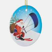 Santa Snowkite Ski Ornament (Rechts)