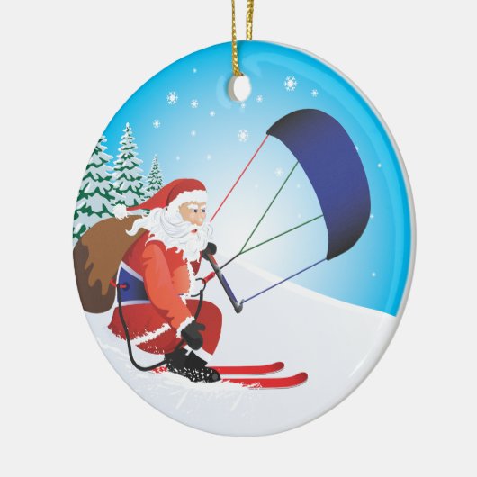 Santa Snowkite Ski Ornament (Links)