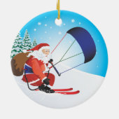 Santa Snowkite Ski Ornament (Achterkant)