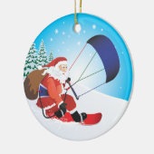 Santa Snowkite Snowboard Ornament (Links)