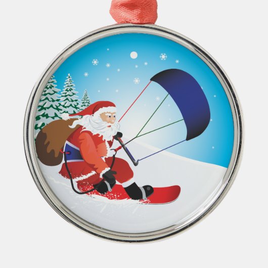 Santa Snowkite Snowboard Premium Ornament (Voorkant)