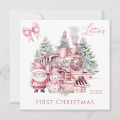 Santa Snowman Baby 1e kerstdag Kaart (Voorkant)