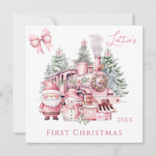 Santa Snowman Baby 1e kerstdag Kaart