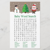 Santa, snowman Baby shower Word Search Game (Voorkant)