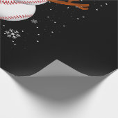 Santa Snowman Baseball Dabbing Heart Cadeaupapier (Hoek)