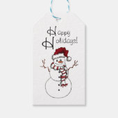 Santa Snowman cadeau label Cadeaulabel (Voorkant)