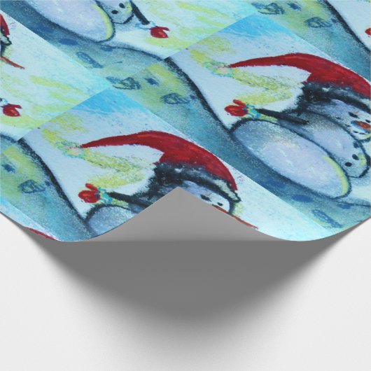 Santa Snowman Cadeaupapier (Hoek)