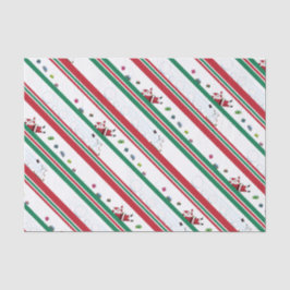 Santa & Snowman Christmas Stripes Tissuepapier