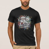 Santa Snowman Coffee Cheer Paint Splatter T-shirt (Voorkant)