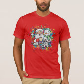 Santa Snowman Coffee Cheer Paint Splatter T-shirt (Voorkant)