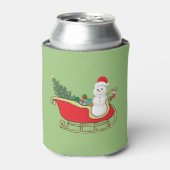 Santa snowman distributing gifts blikjeskoeler (Blikje Voorkant)