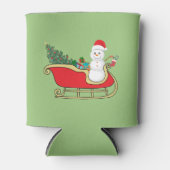 Santa snowman distributing gifts blikjeskoeler (Voorkant)