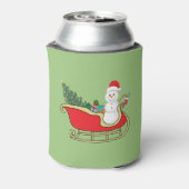 Santa snowman distributing gifts blikjeskoeler (Blikje Achterkant)