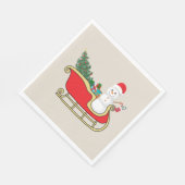 Santa snowman distributing gifts servet (Hoek)