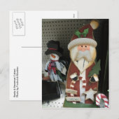 Santa & Snowman Feestdagenkaart (Voorkant / Achterkant)