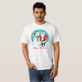 Santa Snowman Foto T-shirt (Voorkant volledig)