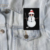 Santa Snowman Golf Ball Christmas Golfer Gift  Button (Insitu)