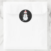 Santa Snowman Golf Ball Christmas Golfer Gift  Ronde Sticker (Tas)