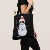 Santa Snowman Golf Ball Christmas Golfer Gift Tote Bag (Dichtbij)