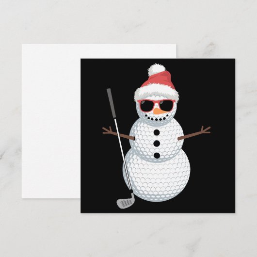 Santa Snowman Golf Ball-kerstcadeau Feestdagenkaart (Voorkant / Achterkant)