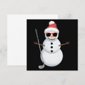 Santa Snowman Golf Ball-kerstcadeau Kaart (Voorkant / Achterkant)