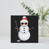 Santa Snowman Golf Ball-kerstcadeau Kaart (Staand voorkant)